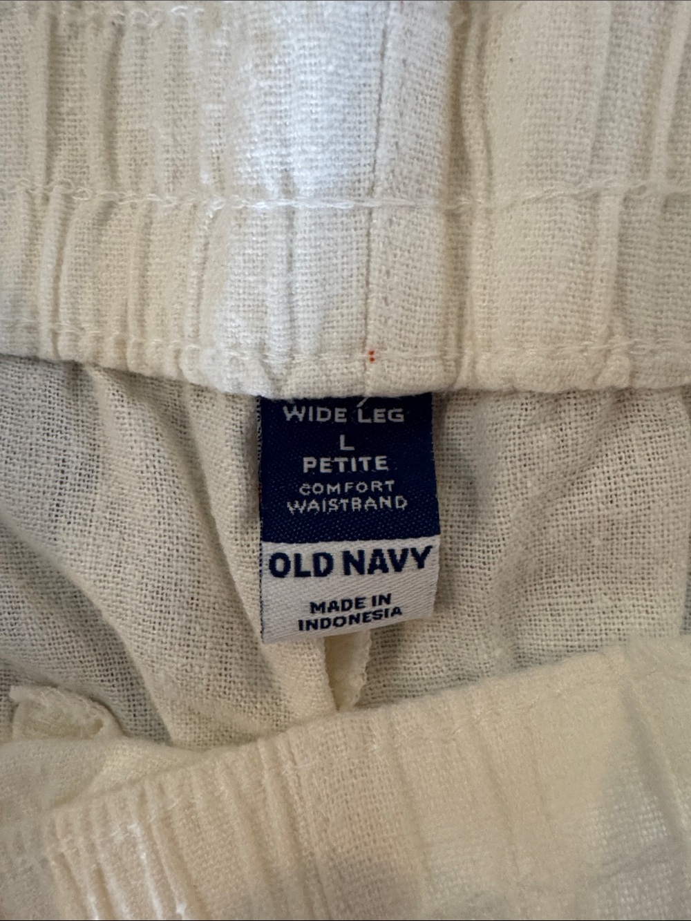 Old Navy White Wide Leg Pants with Elastic Waist - Picture 2 of 4